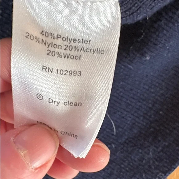 Women's Navy and Pink Sweater Lattice Sleeve Estaban Cortazar - Picture 9 of 11